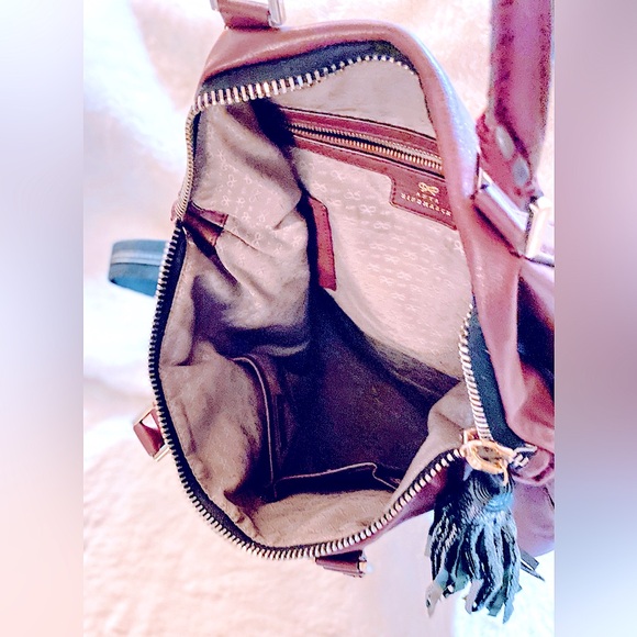 NEW-ANYA HINDMARCH BURGUNDY LEATHER TOTE BAG - Picture 16 of 16